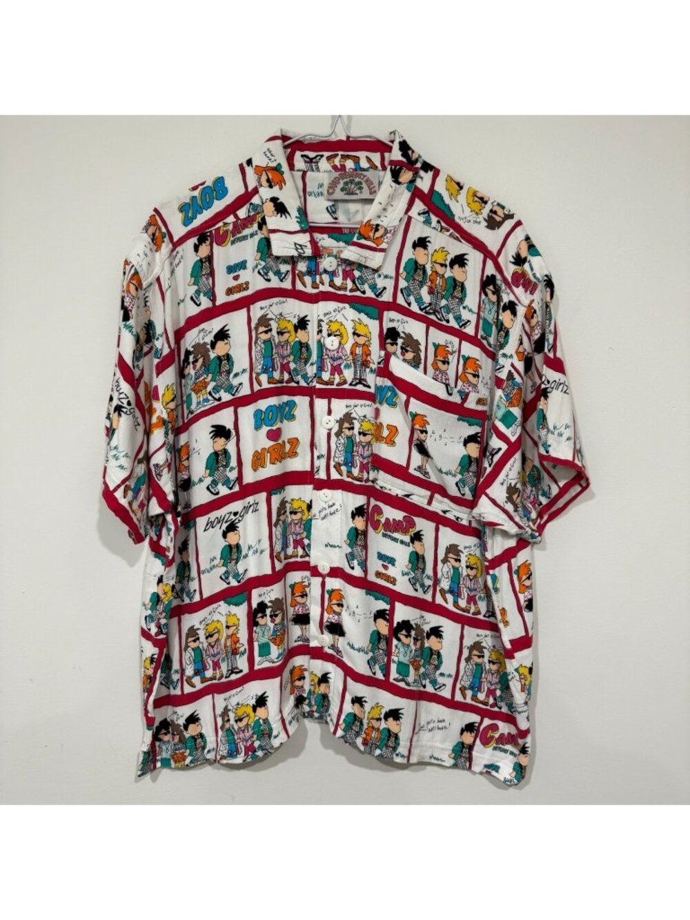 Vintage Camp Beverly Hills All Over Print Hawaiian Button Shirt Size L-XL